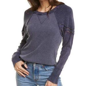 Free people Luella Tee Long Sleeve crochet top
